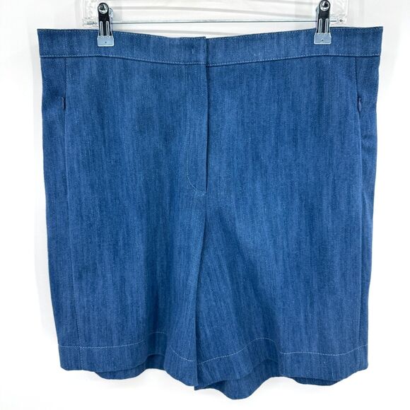 AKRIS PUNTO Filia High Waist Denim Blue Bermuda Shorts Size 14 - Picture 5 of 11